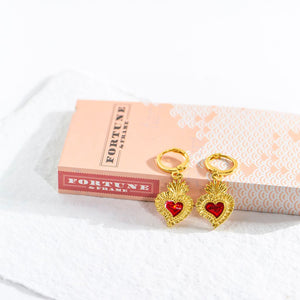 Sacred Heart Earrings - Gold